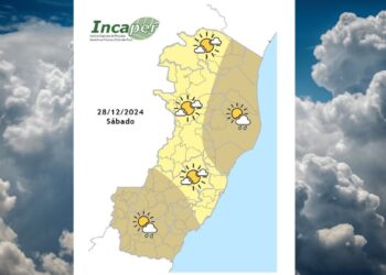 Previsão do tempo para o ES e Colatina neste sábado (28) - Foto: Incaper