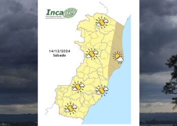 Previsão do tempo para o ES e Colatina neste sábado (14) - Foto: Incaper