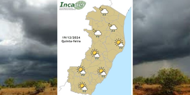 Veja como fica o tempo no ES e Colatina nesta quinta-feira (19) - Foto: Incaper