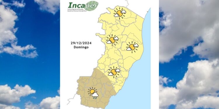 Confirma previsão do tempo para o ES e Colatina neste domingo (29) - Foto: Incaper