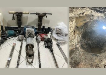 Garimpo Ilegal: Polícia encontra túnel de 70 metros e apreende explosivos em Santa Teresa - Foto: PMES