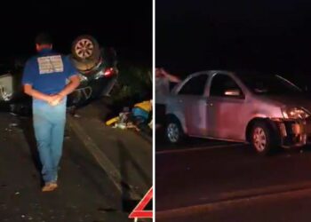 Acidente na BR-259 em João Neiva deixa dois feridos e causa interdição total da rodovia - Foto: Reprodução