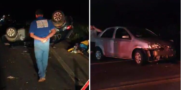 Acidente na BR-259 em João Neiva deixa dois feridos e causa interdição total da rodovia - Foto: Reprodução