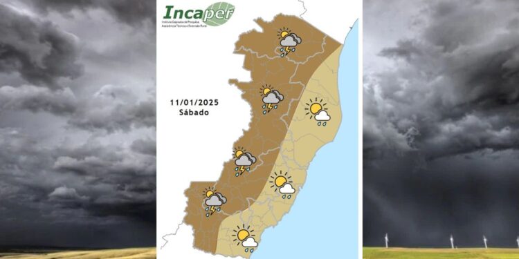 Confira previsão do tempo para o ES e Colatina neste sábado (11) - Foto: Incaper