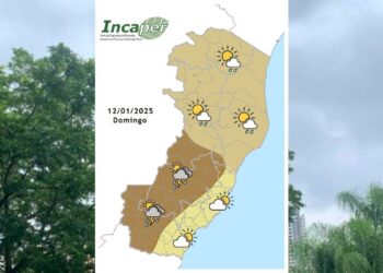 Previsão do tempo para o ES e Colatina neste domingo (12) - Foto: Incaper