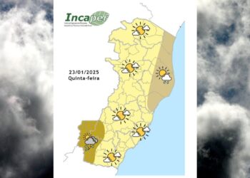 Previsão do tempo para o ES e Colatina nesta quinta-feira (23) - Foto: Reprodução