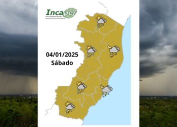 Previsão do tempo para o ES e Colatina neste sábado (4) - Foto: Incaper
