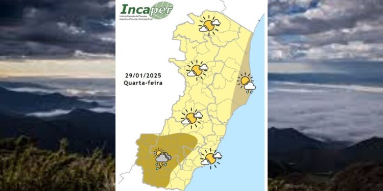 Veja previsão do tempo para o ES e Colatina nesta quarta (29) - Foto: Incaper