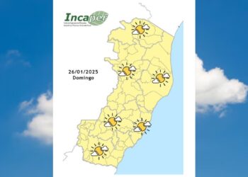 Previsão do tempo para o ES e Colatina neste domingo (26) - Foto: Incaper