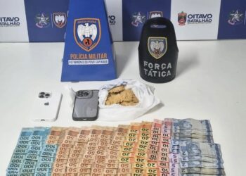 Casal preso em flagrante com drogas e dinheiro em Colatina - Foto: PMES