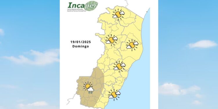 Previsão do tempo para o ES e Colatina neste domingo (19) - Foto: Incaper