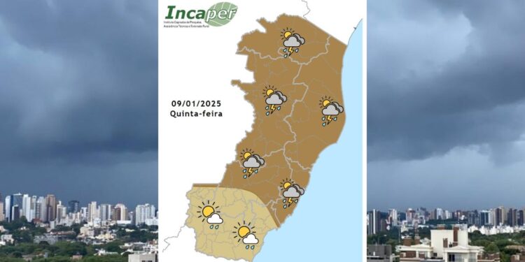 Veja como fica o tempo no ES e Colatina nesta quinta-feira (9) - Foto: Incaper