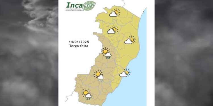 Veja a previsão do tempo para o ES e Colatina nesta terça (14) - Foto: Incaper