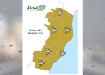 Previsão do tempo para o ES e Colatina nesta segunda (6) - Foto: Incaper