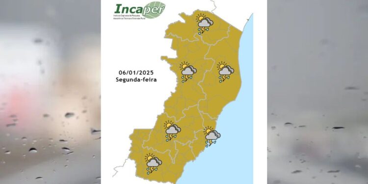 Previsão do tempo para o ES e Colatina nesta segunda (6) - Foto: Incaper