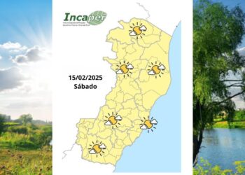 Previsão do tempo para o ES e Colatina neste sábado (15) - Foto: Incaper