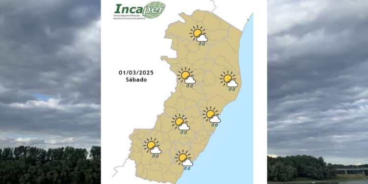 Veja previsão do tempo para o ES e Colatina neste sábado (01) - Foto: Incaper
