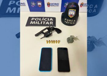 Tentativa de roubo resulta em apreensão de arma e detenção de dois menores em Colatina - Foto: PMES