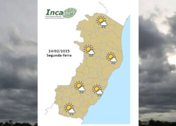 Previsão do tempo para o ES e Colatina nesta segunda-feira (24) - Foto: Incaper