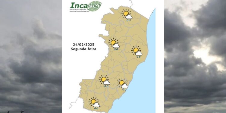 Previsão do tempo para o ES e Colatina nesta segunda-feira (24) - Foto: Incaper