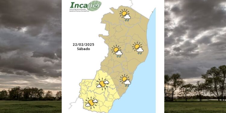 Veja previsão do tempo para o ES e Colatina neste sábado (22) - Crédito: Incaper