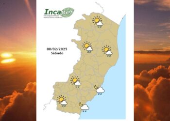 Previsão do tempo para o ES e Colatina neste sábado (8) - Foto: Incaper