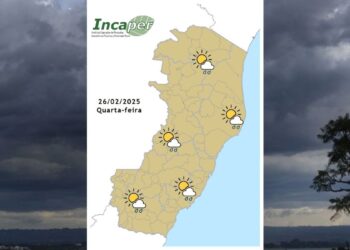 Previsão do tempo para o ES e Colatina nesta quarta-feira (26) - Foto: Incaper