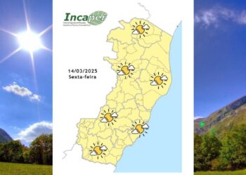 Previsão do tempo para o ES e Colatina nesta sexta (14) - Foto: Incaper