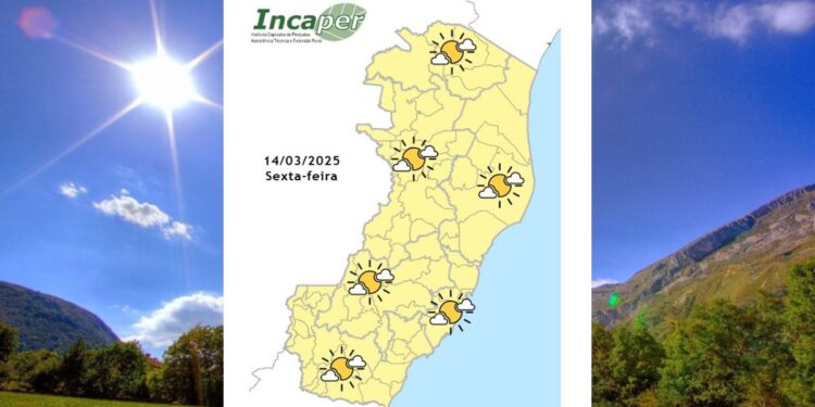 Previsão do tempo para o ES e Colatina nesta sexta (14) - Foto: Incaper