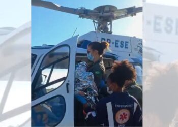 Resgate aéreo: NOTAER socorre criança vítima de queimaduras em Linhares - Foto: Reprodução