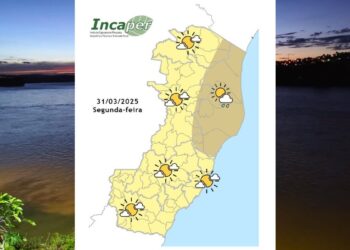 Previsão do tempo para o ES e Colatina nesta segunda (31) - Foto: Incaper