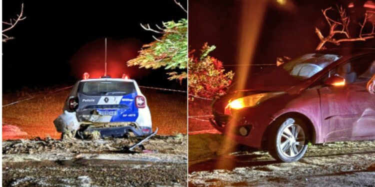 Pancas: embriagada colide com viatura policial e acaba presa - Fot: Rede Social