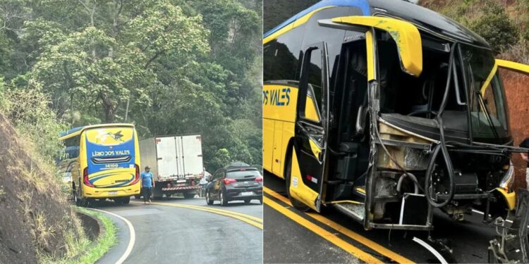 Motociclista fica ferido após acidente com ônibus e caminhão em Santa Teresa - Foto: Leitor Colatina em Ação