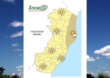 Previsão do tempo para o ES e Colatina neste sábado (15) - Foto: Incaper