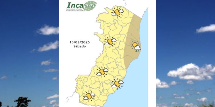 Previsão do tempo para o ES e Colatina neste sábado (15) - Foto: Incaper