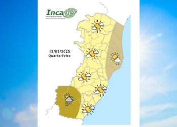 Previsão do tempo para o ES e Colatina nesta quarta (12) - Foto: Incaper