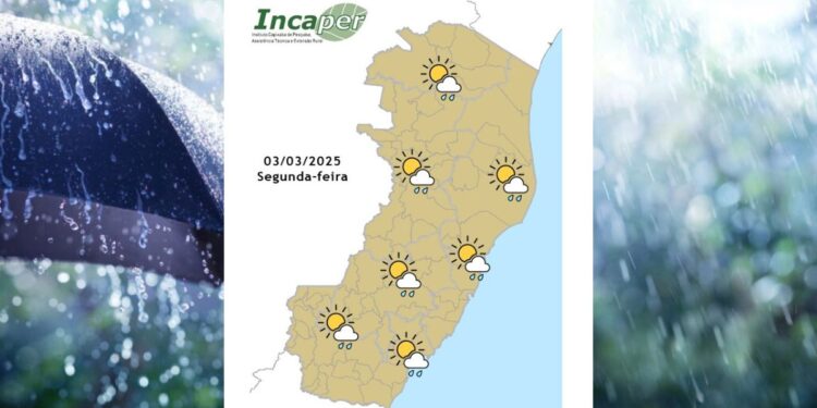 Previsão do tempo para o ES e Colatina nesta segunda (3) - Foto: Incaper
