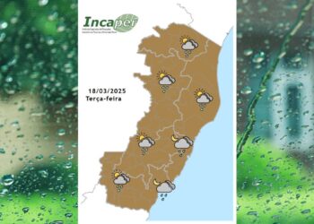 Previsão do tempo para o ES e Colatina nesta terça (18) - Foto: Incaper