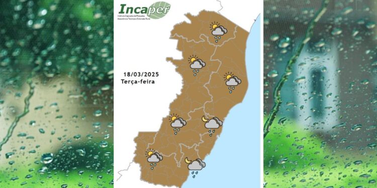 Previsão do tempo para o ES e Colatina nesta terça (18) - Foto: Incaper