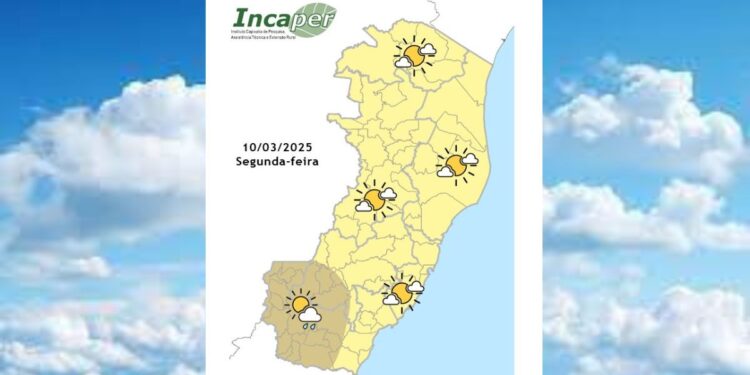 instabilidade, Espírito Santo, chuva, nuvens, tarde, Litoral capixaba, umidade, calor, Grande Vitória, temperatura, Região Sul, Região Serrana, Região Norte, Colatina, Região Noroeste, Região Nordeste, previsão do tempo, variação de nuvens, áreas elevadas, áreas menos elevadas, - Foto: Incaper