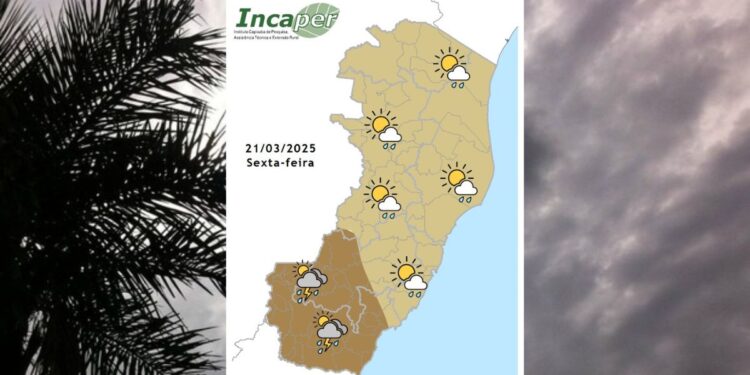 Previsão do tempo para o ES e Colatina nesta sexta (21) - Foto: Incaper