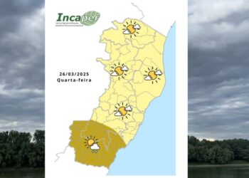Previsão do tempo para o ES e Colatina nesta quarta (26) - Foto: Incaper