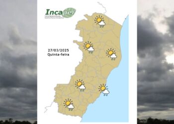 Previsão do tempo para o ES e Colatina neste sábado (29) - Crédito: Incaper