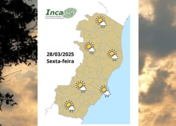 Previsão do tempo para o ES e Colatina nesta sexta (28) - Foto: Incaper