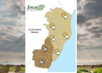 Previsão do tempo para o ES e Colatina neste sábado (22) - Foto: Incaper