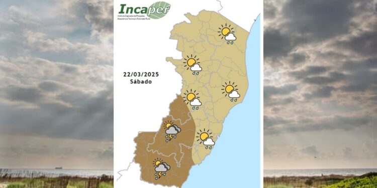 Previsão do tempo para o ES e Colatina neste sábado (22) - Foto: Incaper