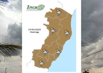 Previsão do tempo para o ES e Colatina neste domingo (27) - Foto: Incaper