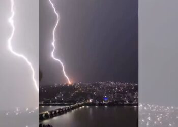 Morador de Colatina registra momento impressionante da queda de um raio; vídeo viraliza - Foto: Reprodução