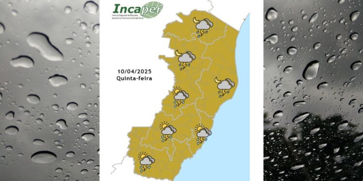 Previsão do tempo para o ES e Colatina nesta quinta (10) - Foto: Incaper