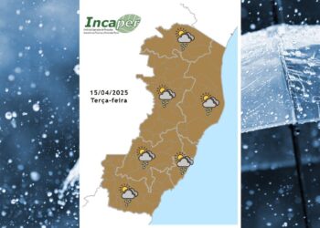 Previsão do tempo para o ES e Colatina nesta terça (15) - Foto: Incaper